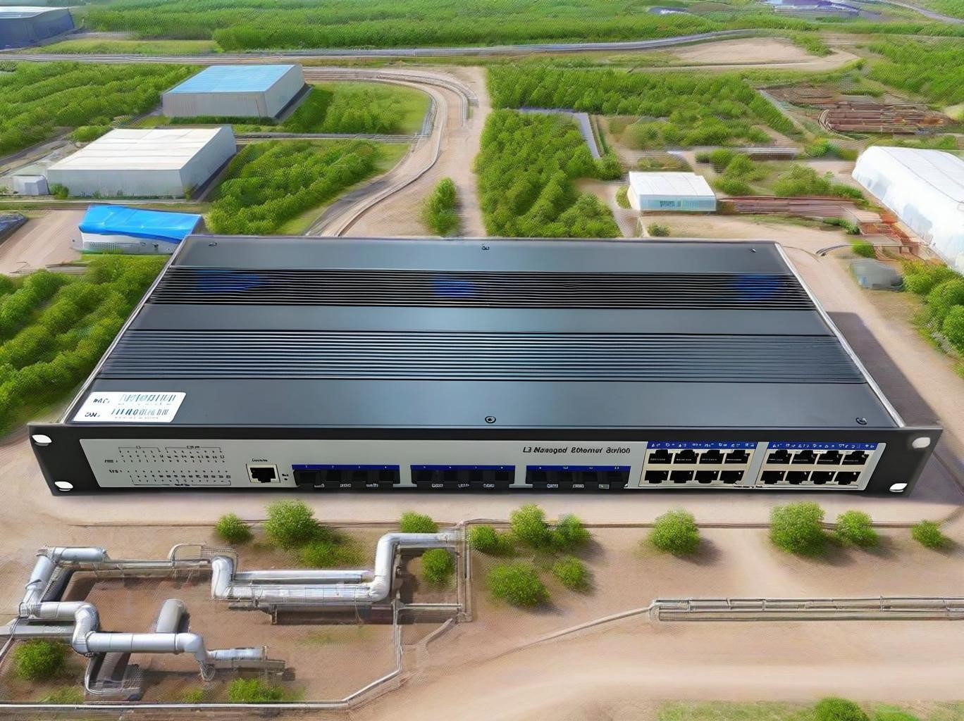 园区UPS智能机柜一体化供电与运维解决方案，12光16电千兆二层网管交换机